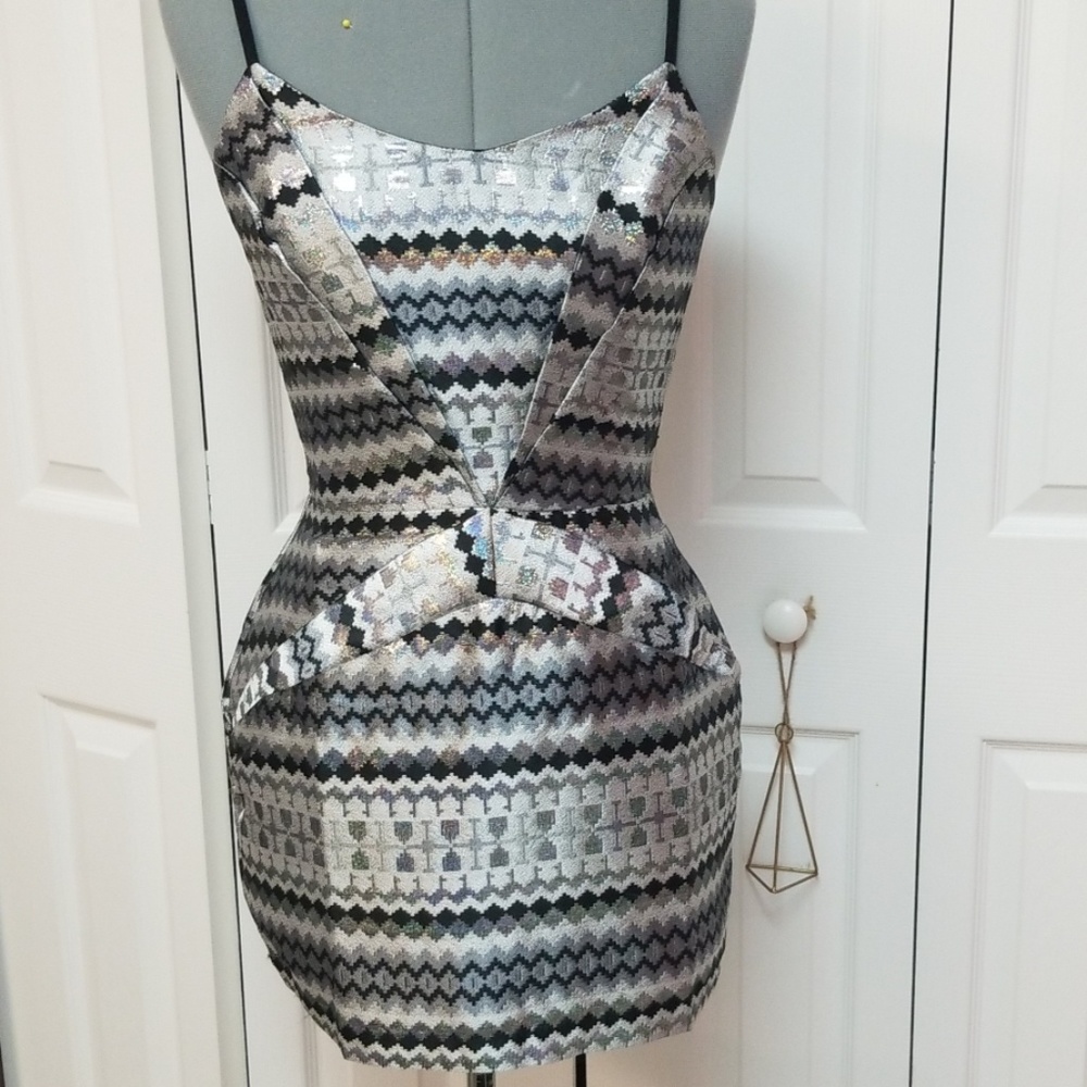 Silver and black party dress